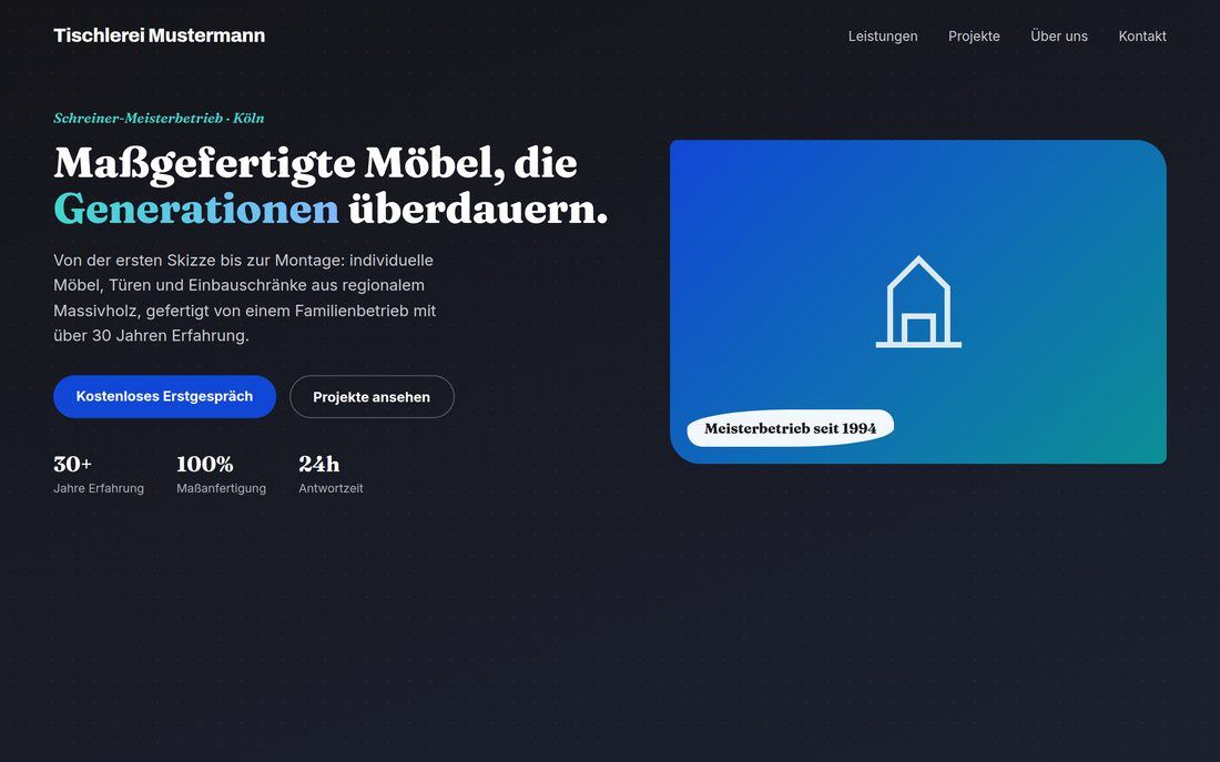 Redesign im CyraWeb-Stil (fiktives Konzept, kein echtes Kundenprojekt)